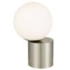 Telbix Setra Modern Table Desk Lamp Light Glass Metal Nickel Polished