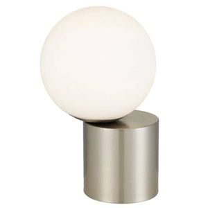 Telbix Setra Modern Table Desk Lamp Light Glass Metal Nickel Polished