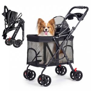 Advwin Pet Stroller Pram Foldable Dog Cat Carrier Cage Travel Pushchair