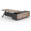 Modern Furniture EASTON Executive Desk with Left Return 220-240cm - Oak&Black