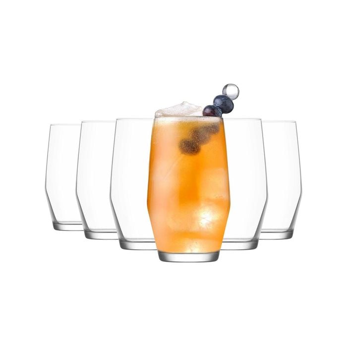 LAV 12 Piece Ella Highball Cocktail Glasses Set - Modern Long Drink Glass Cocktail Tumblers - 495ml