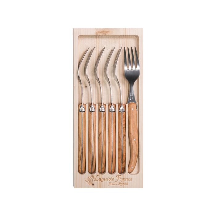 Laguiole Jean Neron 6pc. Fork Set - Olive Wood