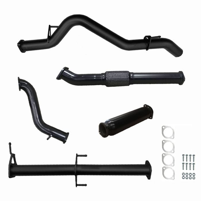 Ignite Exhausts Turbo Back For Mitsubishi Mn Triton 2.5l 3" No Cat With Hotdog Black Aluminised Steel