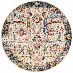 Sense 255 Ivory 200x200cm Round - Medium Pet Friendly Power Loomed Rug