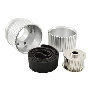 SB Chev Long WP Gilmer Drive Kit Silver Billet Aluminium w/Belt
