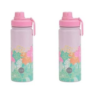 2PK Annabel Trends Watermate 550ml Stainless Steel Bottle Hibiscus