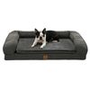 Charlie's Faux Linen Orthopedic Foam Dog Bolster Sofa Bed Grey - Medium