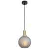Telbix Patino Modern Pendant Hanging Lamp Light Glass Metal Smoke Matte