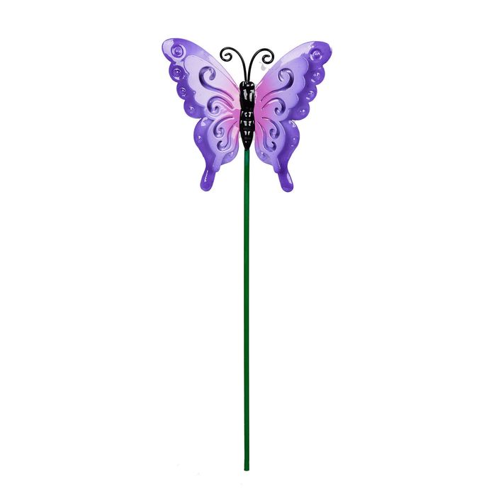 Northcote Pottery Purple Butterfly Metal Stake