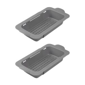 2PK Progressive Expandable Sink Colander Non-Slip Handles Food-Safe Kitchen Tool