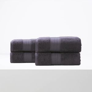 4pc Renee Taylor Brentwood 650gsm Low Twist Bath Sheet Carbon