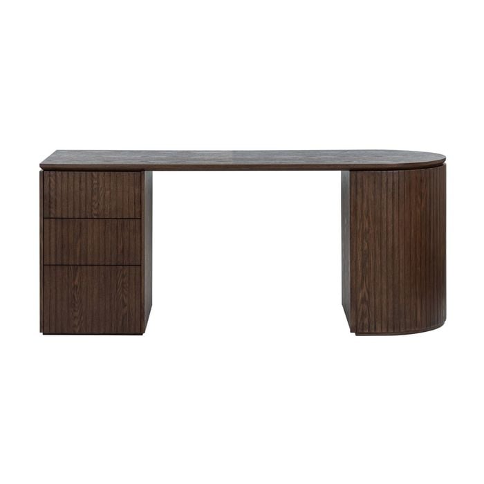 Payton Benjamin Ripple Grand 3 Drawer Lhf Computer Work Desk Table Walnut