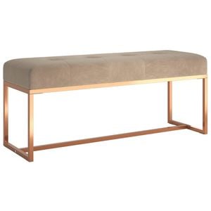 vidaXL Bench Beige Velvet Bedroom Entryway Living Room Hall Seating Furniture