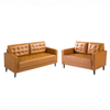 Zinus 2 Seater & 3 Seater Leather Sofa Set, Cognac