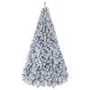 Costway 2.8M Pre-Lit Snow Flocked Christmas Tree 1798 Tips PVC Frosted Xmas Tree 750 LEDs-White
