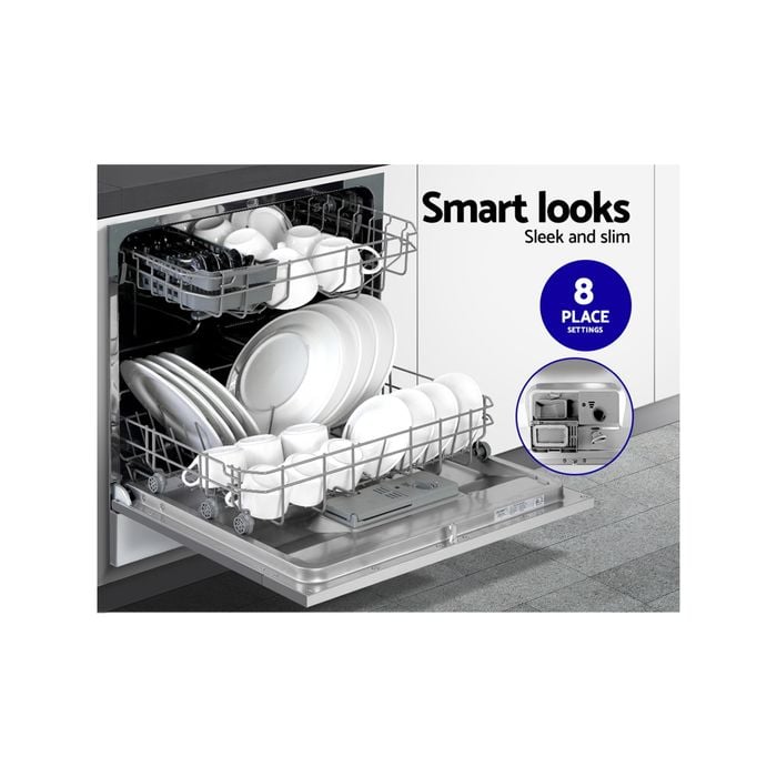 Devanti Benchtop Dishwasher 8 Place Settings Silver Bunnings Australia