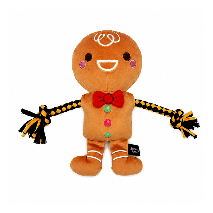 Baxter Bone Festive Gingerbread Pull Rope Toy