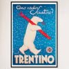 Galrie Trentino Polar Bear Vintage Ski Advertising Poster for Home Decor, Black Frame, A2 42 x 60cm (16 x 24inch)