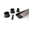 Grates 2 Go 1250mm Black Flow Pattern Shower Grate Modular Kit