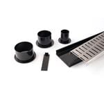 Grates 2 Go 1250mm Black Flow Pattern Shower Grate Modular Kit