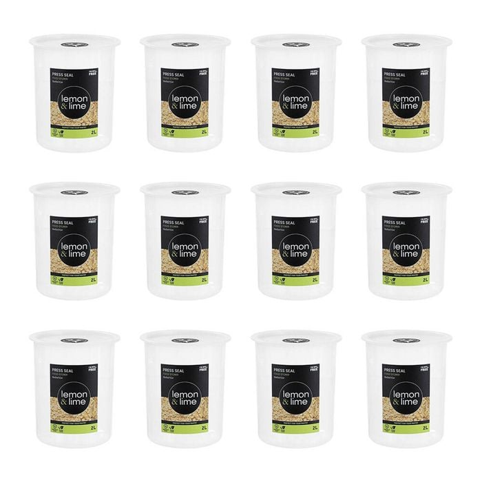 12PK Lemon & Lime Press Seal Food Storer Container 2L 15x15x17cm