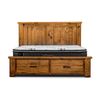 Camdenville Queen Bed Frame Storage Drawer Solid Pine Frame Oak