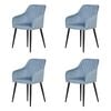 Familand Dining Chairs Set of 4 Padded Seat Kitchen Living Room Chair Velvet in Blue