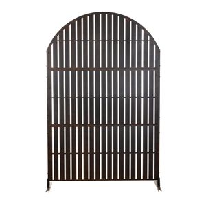 Tuscan Path 188x122cm Freestanding Arch Metal Screen in Rustic Black