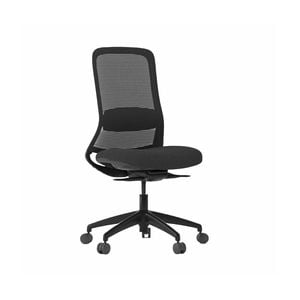 Olg Flow Office Chair No Arms Mesh Back Black Fabric Seat