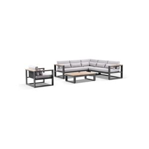 Balmoral Package B Outdoor Aluminium And Teak Lounge Setting With Coffee Table