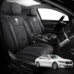 Australian Goose Edition Front Seat Covers for BMW 7 Series 2015 - 2022 (G11 G12) - Suede, Universal Fit - Black