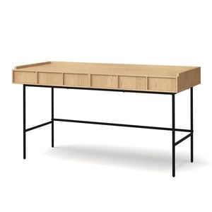 Linea Natural Oak 140cm 2 Drawer Desk