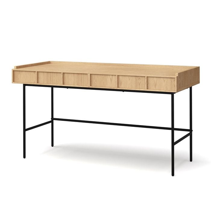 Linea Natural Oak 140cm 2 Drawer Desk