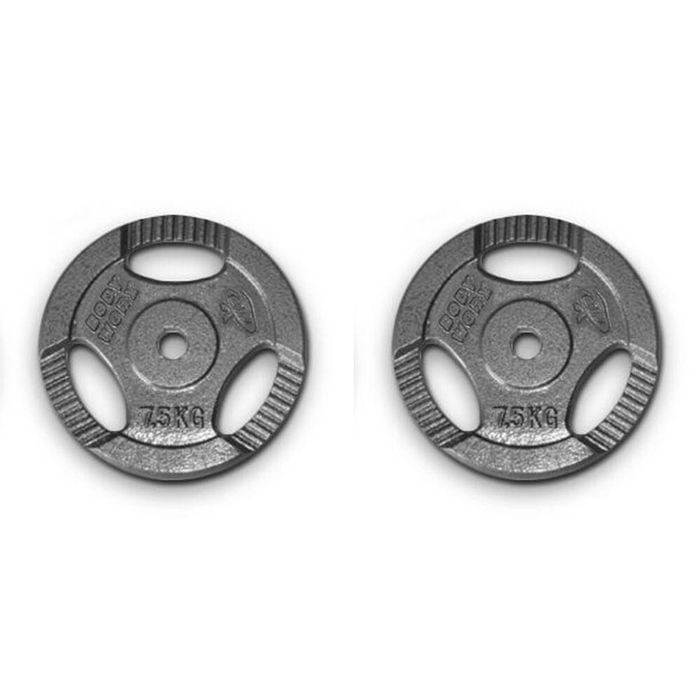 2pk Ezy Grip Standard Disc Weight Plate Home Gym Workout Exercise 7.5kg