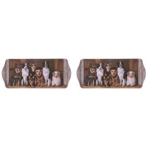 2PK Ashdene Working Dogs Hay Shed Sandwich Scatter Serving Tray 38x16.5cm