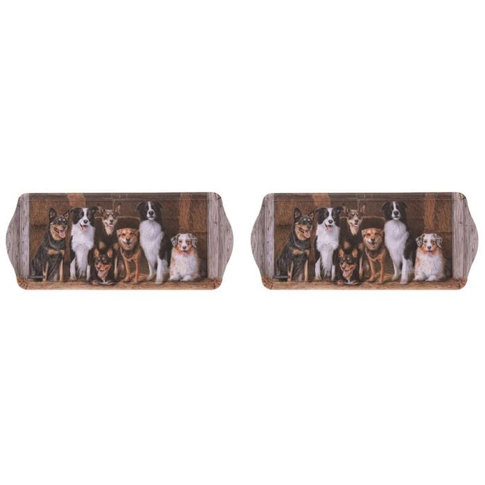 2PK Ashdene Working Dogs Hay Shed Sandwich Scatter Serving Tray 38x16.5cm