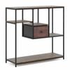 Costway Console Table Bookshelf 4tier Shelf Drawer Farmhouse Hall Brown