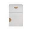 European Cabinetry White Slim Half Moon Brass Handles Porto Bedside Table