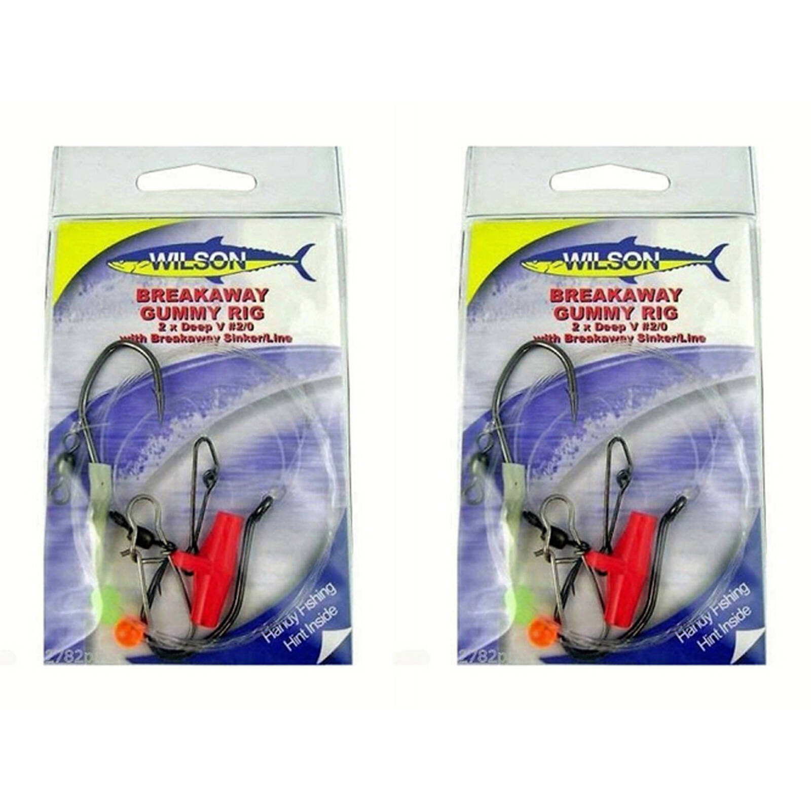 2x Wilson Breakaway Gummy Rig X 2/0 Deep V With Breakaway