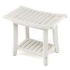 Costway 2-tier Shoes-changing Seat Shower Bench W/towel Rack & Shelf White