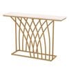 Costway 1.2m Accent Faux Marble Entryway Console Table Geometric Frame