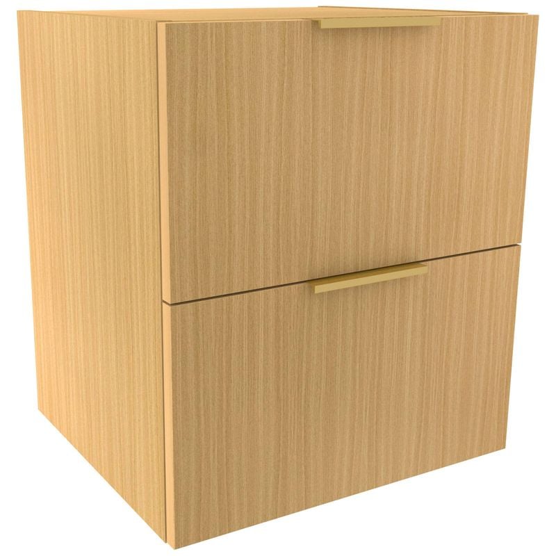 Lugna 512 x 450 x 380mm Sand 2 Drawer Ready to Assemble Unit