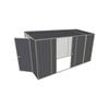 Build-a-Shed 1.5 x 3.7 x 2m Hinged Door Tunnel Shed With Double Sliding Side Doors - Grey