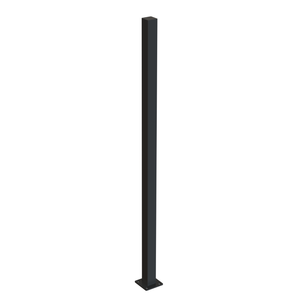 RapidFence 50 x 1600 x 50mm Black Steel Capped Flanged Fence Post