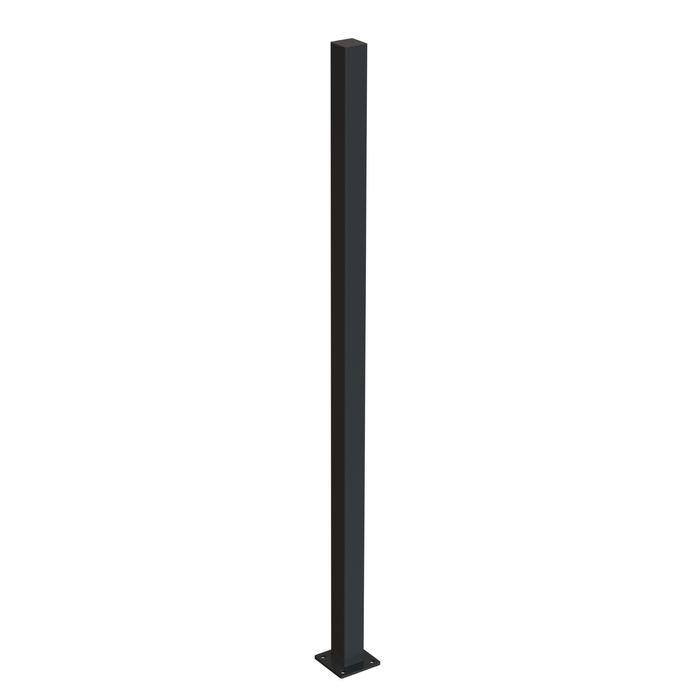 RapidFence 50 x 1600 x 50mm Black Steel Capped Flanged Fence Post