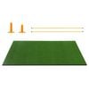 Costway 3-in-1 Golf Hitting Practice Mat Turf Artificial Lawn Grass Pad 2 Tees