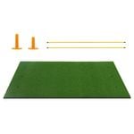 Costway 3-in-1 Golf Hitting Practice Mat Turf Artificial Lawn Grass Pad 2 Tees