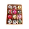 Catzon 12 Pcs Clear Christmas Balls Filled with Feather Berries Ribbons for Xmas Party Wedding-Set 2