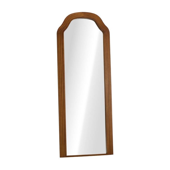 Oikiture Full Length Mirror Floor Makeup Mirrors 165x60cm Walnut Wood Bedroom