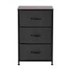 Sherwood Luna 3 Chest Of Drawers Lowboy Dresser Storage Wooden Desk Charcoal